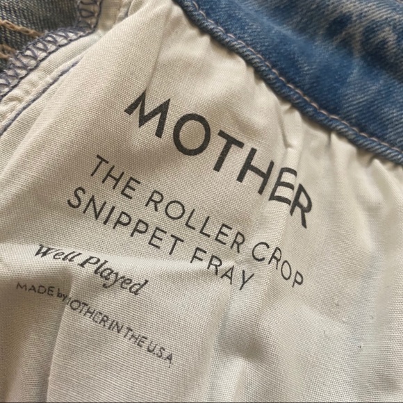 NWOT Mother denim roller snippet cropped fray - Picture 9 of 12